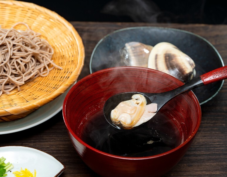 つきじ文化人 乾そば と千葉県産 地ハマグリ セット 2 3人前 冷蔵 美味お取り寄せ Dancyu